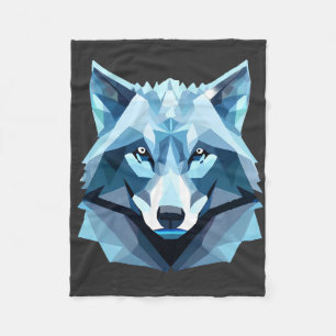 Wolf-Kopf Fleecedecke