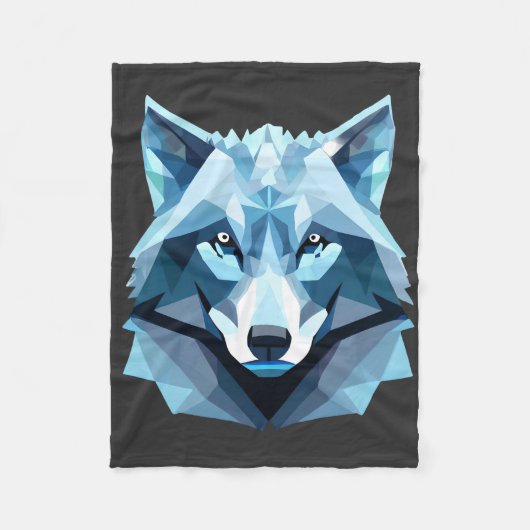 Wolf-Kopf Fleecedecke (Vorderseite)