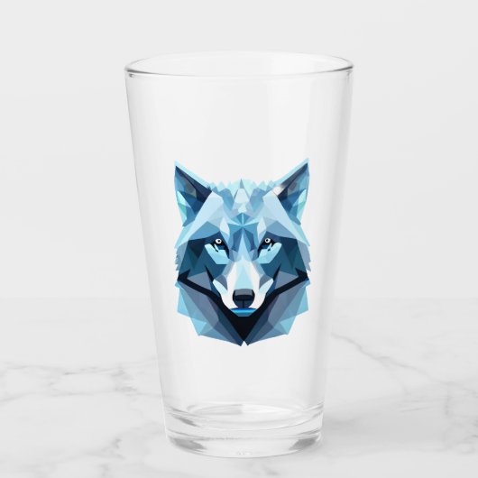 Wolf-Kopf Glas (Vorderseite)