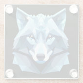 Wolf-Kopf Glasuntersetzer (Rückseite)