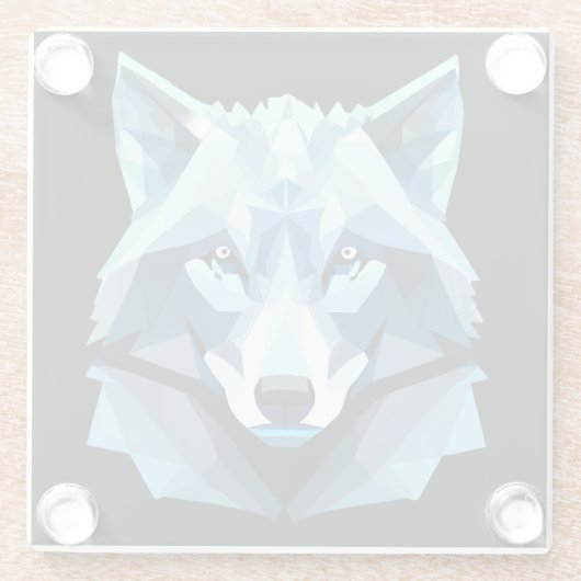 Wolf-Kopf Glasuntersetzer (Rückseite)