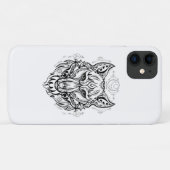 Wolf Kopf mit ethnischen Dekorationen Case-Mate iPhone Hülle (Rückseite (Horizontal))