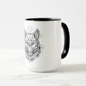 Wolf Kopf mit ethnischen Dekorationen Tasse (VorderseiteRechts)