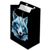 Wolf-Kopf Mittlere Geschenktüte (Vorderseite Schrägansicht)