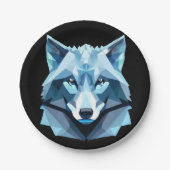 Wolf-Kopf Pappteller (Vorderseite)