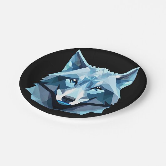 Wolf-Kopf Pappteller (Schrägansicht)