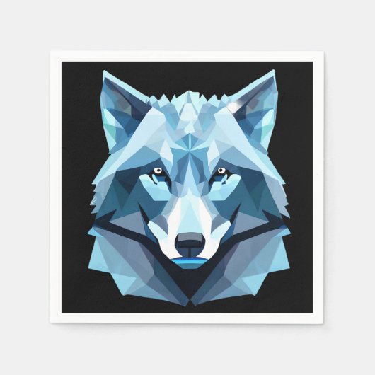 Wolf-Kopf Serviette (Vorderseite)