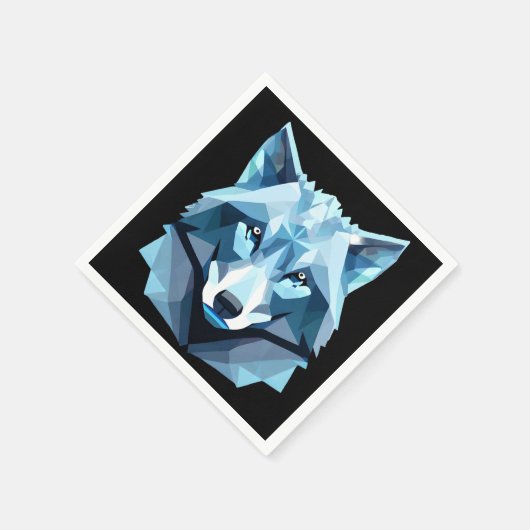 Wolf-Kopf Serviette (Ecke)