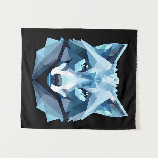 Wolf-Kopf Wandteppich (Vorderseite (Horizontal))