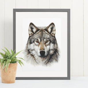 Wolf Kopfporträt  Poster