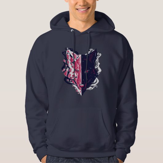 Wolf-Kopfrauchen Hoodie (Vorderseite)