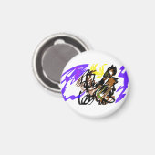 Wolf kühle Freude Magnet (Vorderseite/Rückseite)