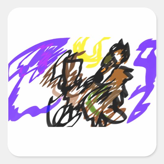 Wolf kühle Freude Quadratischer Aufkleber (Vorderseite)