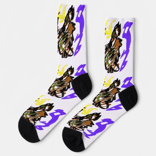 Wolf kühle Freude Socken (Linkes Detail)