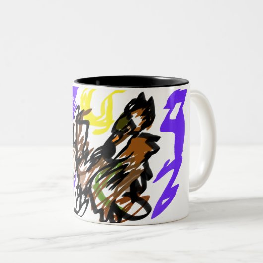 Wolf kühle Freude Zweifarbige Tasse (VorderseiteRechts)