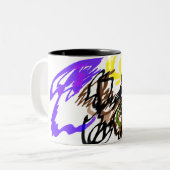 Wolf kühle Freude Zweifarbige Tasse (Vorderseite Links)