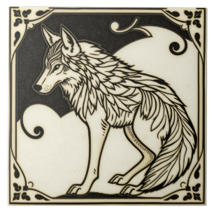 Wolf - Kunst und Handwerk Keramik Tile Fliese