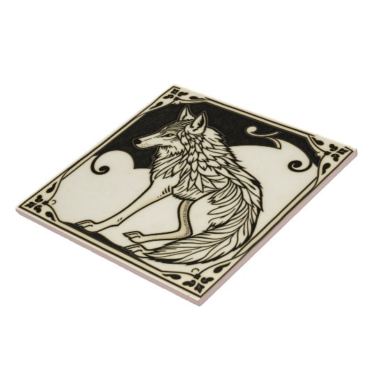 Wolf - Kunst und Handwerk Keramik Tile Fliese (Seite)