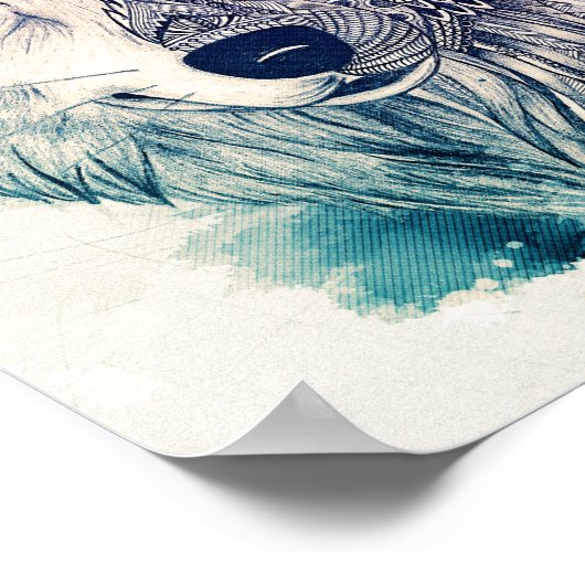 Wolf-Kunstwerk Poster (Ecke)