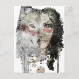 Wolf Lady Postkarte