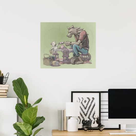 Wolf & Lamb Tea Party Poster (Heimbüro)