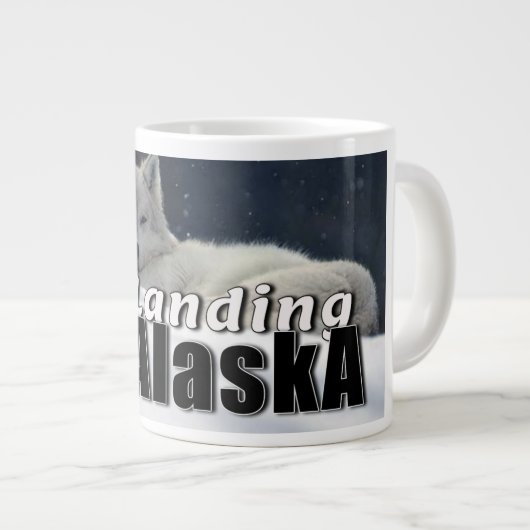 Wolf Landing Alaska Kaffee Cup Jumbo-Tasse (Vorderseite Rechts)