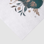 Wolf Landscape & Moon Aquamarin Gold Seidenpapier (Detail)