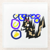 Wolf latte Halloween-Spaß Glasuntersetzer (Vorderseite)