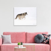Wolf läuft im Schnee 2 Leinwanddruck (Insitu (Wohnzimmer))