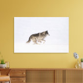 Wolf läuft im Schnee 2 Leinwanddruck (Insitu (Wohnzimmer))