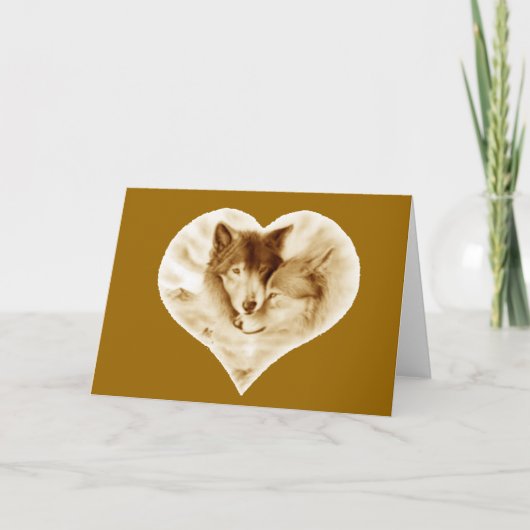 Wolf Liebe Karte (Vorderseite)