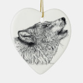 Wolf Liebe Keramik Ornament (Rechts)