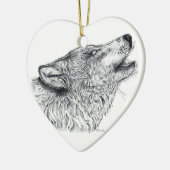 Wolf Liebe Keramik Ornament (Links)