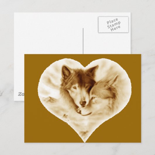 Wolf Liebe Postkarte (Vorne/Hinten)
