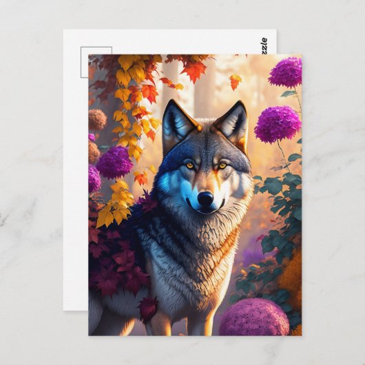 Wolf-Lieben Blume Postkarte (Vorne/Hinten)