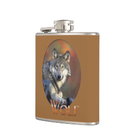 Wolf Liebhaber Kunst Flachmann