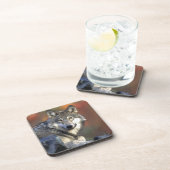 Wolf Liebhaber Kunst Getränkeuntersetzer (Rechte Seite)