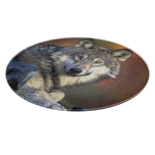 Wolf Liebhaber Kunst Schneidebrett (Ecke)