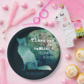 Wolf liebt eine aquamarine, dunkle Ästhetik Pappteller (Party)