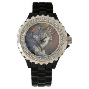 Wolf liebt Kunst Armbanduhr