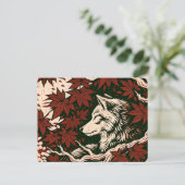 Wolf liebt Kunstwerk Natur Liebe Wolves Postkarte (Stehend Vorderseite)
