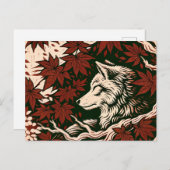 Wolf liebt Kunstwerk Natur Liebe Wolves Postkarte (Vorne/Hinten)