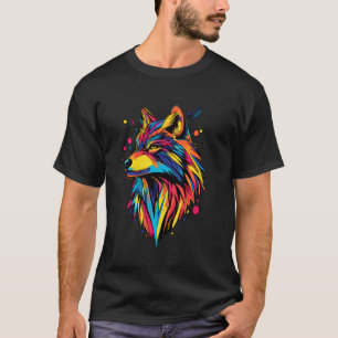 Wolf liebt Pop Art Color Design Wolf T-Shirt