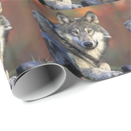 Wolf liebt Weihnachten Geschenkpapier (Rolleneckpunkt)