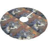 Wolf liebvers Christmas Polyester Weihnachtsbaumdecke (Schrägansicht)