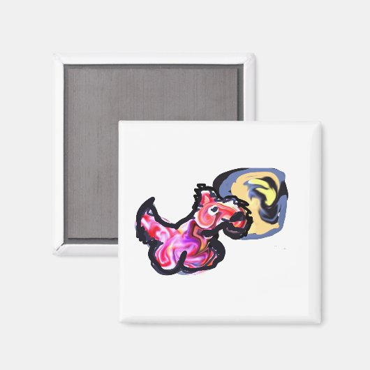 Wolf light moon  magnet (Vorderseite/Rückseite)