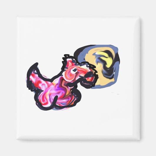 Wolf light moon  magnet (Vorne)