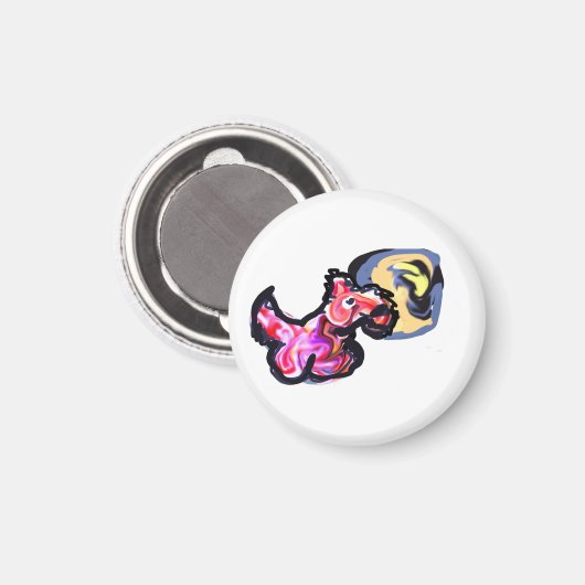 Wolf light moon  magnet (Vorderseite/Rückseite)