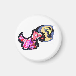 Wolf light moon  magnet