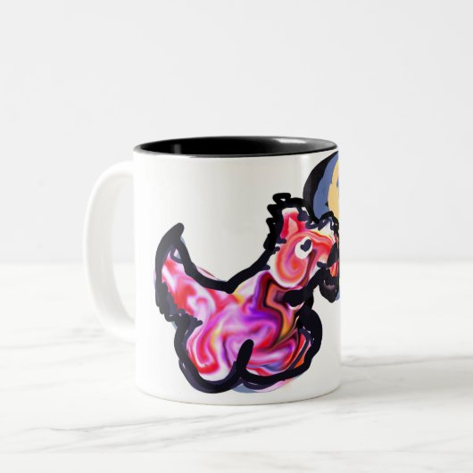 Wolf light moon  zweifarbige tasse (Vorderseite Links)